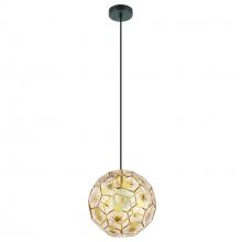 B2B Spec 39754A - 1 LT Pendant With Structured Black Finish and Geometric Shaped Brass Shade 1-60W E26 Bulb