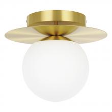 B2B Spec 39951A - 1 LT Ceiling Light w/ Brushed Brass Finish & White Opal Glass Shade