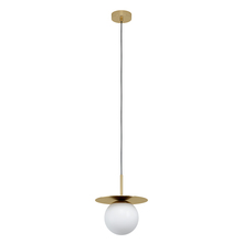 B2B Spec 39952A - Arenales - 1 LT Mini Penant With a Brushed Brass Finish and White Opal Glass Shade