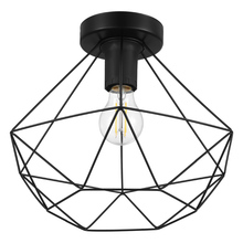 B2B Spec 43004A - 1x60W ceiling light With mattte black finish & geometric open frame shade