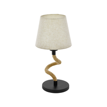 B2B Spec 43199A - 1 LT Table Lamp w/ Black Finish, Rope Body &  Brown Shade