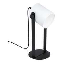 B2B Spec 43428A - 1 LT Table Lamp w/ a Black Finish & White Fabric Shade