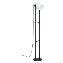 B2B Spec 43429A - 1 LT Floor Lamp Black Finish White Fabric Shade 1x15W A19 LED