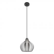 B2B Spec 43576A - Tamallat - 1 LT Pendant with Structured Black Finish and Vaporized Black Transparent Shade
