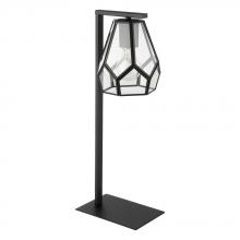 B2B Spec 43646A - Mardyke - 1 LT Table Lamp with Structured Black Finish and Geometric Clear Glass Shade