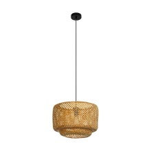 B2B Spec 43868A - 1 LT Pendant w/ a Black Finish & Natural Bamboo Shade