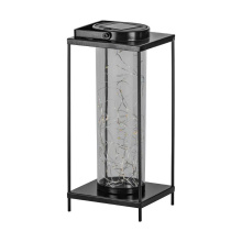 B2B Spec 48939 - Solar LED Outdoor Table Lamp with Black Finish and Clear Plastic Shade