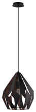 B2B Spec 49254A - 1 LT Pendant w/ Black Finish & Black w/ Copper Interior Geometric Metal Shade