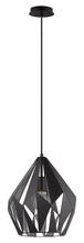 B2B Spec 49255A - 1 LT Pendant w/ Black Finish & Black w/ Silver Interior Geometric Metal Shade