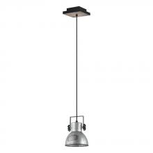 B2B Spec 49619A - Barnstaple -Single Light Pendant Distressed Zinc & Black Finish