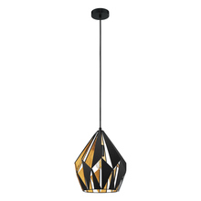 B2B Spec 49931A - 1 LT Pendant w/ Black Finish & Black & Gold Leaf Shade