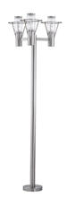 B2B Spec 88118A - 3 LT Outdoor Lamp w/ Stainless Steel Finish & Clear Glass Shades