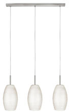 B2B Spec 88954A - 3 LT Linear Pendant w/ Matte Nickel Finish & White Glass Shades