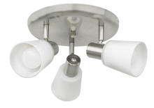 B2B Spec 89945A - 3x60W Circular Ceiling Track Light w/ Matte Nickel Finish & White Glass