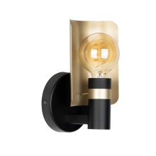 B2B Spec 900375A - 1 LT Wall Light w/ Black & Gold Finish & Black & Gold Adjustable Shade Plate