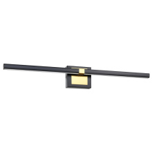 B2B Spec 900929A - 1 LT Integrated LED Bath/Vanity Light w/ Black & Brushed Brass Finish & White Diffuser