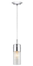 B2B Spec 90695A - 1x60W Mini Pendant w/ Chrome Finish & Clear Glass w/ Crystal Strands