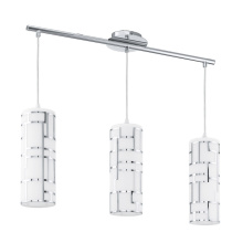 B2B Spec 92563A - 3 LT Linear Pendant w/ Chrome Finish & White Décor Glass Shades