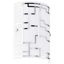 B2B Spec 92564A - 1 LT Wall Light w/ Chrome Finish & White Décor Glass Shade