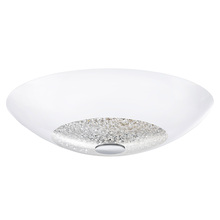 B2B Spec 92712A - 3x75W Ceiling Light w/ Chrome Finish & White Coated Glass w/ Clear Crystals