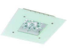 B2B Spec 93573A - 1 LT Integrated LED Ceiling Light w/ White Finish & White w/ Clear Trim Glass & Crystals