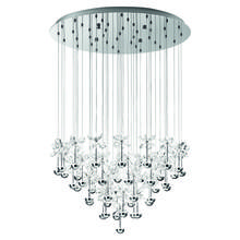 B2B Spec 93661A - 43 LT LED Cascade Pendant w/ Chrome Finish & Clear Glass Crystals