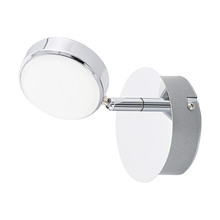B2B Spec 95628A - 1 LT LED Wall Track Light w/ Chrome Finish & Satin Acrylic Adjustable Shades
