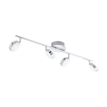 B2B Spec 95632A - 4 LT Integrated LED Track Light w/ Chrome Finish & Plastic Satin Adjustable Shades