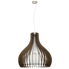 B2B Spec 96219A - 1x60W Pear Shape Pendant w/ dark Brown Finish & White Glass