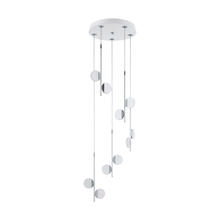 B2B Spec 96932A - 10 LT Integrated LED Cascade Pendant w/ White & Chrome Finish