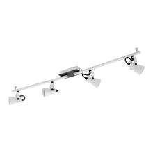 B2B Spec 97374A - 4 LT Fixed Track Light w/ White & Black Finish w/ White Adjustable Lamp Heads