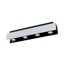 B2B Spec 97397A - 4 LT Fixed Track Light w/ Aluminum & Black Finish & Adjustable Lamp Heads