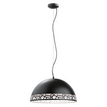 B2B Spec 97442A - 1 LT Dome Pendant w/ Black Finish & Black w/ White Interior Metal Shade