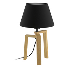 B2B Spec 97515A - 1 LT Table Lamp with a Wood Base and Black Fabric Shade 1-60W A19 Bulb