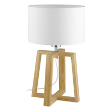 B2B Spec 97516A - 1 LT Table Lamp with a Wood Base and White Fabric Shade 1-60W A19 Bulb