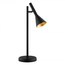 B2B Spec 97805A - 1 LT Table Lamp w/ Black Finish & Black w/ Gold Interior Metal Adjustable Shade