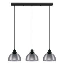 B2B Spec 98384A - 3 LT Linear Pendant w/ Black Finish & Metallic Smoked Glass Shades