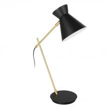 B2B Spec 98864A - Amezaga - 1 LT Table Lamp with a Structured Black and Brushed Brass Finish and Black Exterior