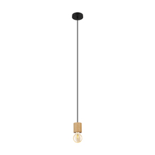 B2B Spec 99078A - 1 LT Open Bulb Pendant w/ Natural Wood & Black Finish