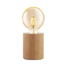 B2B Spec 99079A - 1 LT Open Bulb Table Lamp w/ Natural Wood Finish