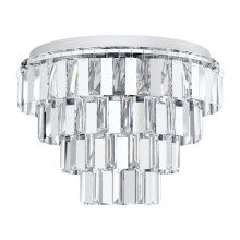 B2B Spec 99093A - 7 LT Four Tier Ceiling Light w/ Chrome Finish & Clear Square Glass Shades