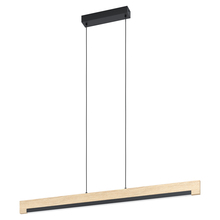B2B Spec 99293A - 1 LT Integrated LED Linear Pendant Black & Wood Finish w/ White Diffuser