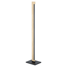 B2B Spec 99296A - 1 LT Integrated LED Floor Lamp, Black & Wood Finish w/ White Plastic Cover