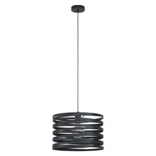 B2B Spec 99345A - 1 LT Pendant w/ Black Finish & Black Metal Spiral Shade