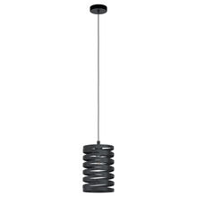 B2B Spec 99346A - 1 LT Pendant w/ Black Finish & Black Metal Spiral Shade