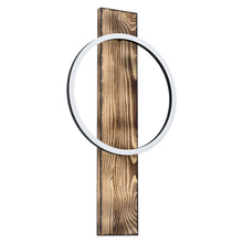 B2B Spec 99353A - 1 LT Integrated LED Wall Light w/ Brushed Pine Wood Finish & Black  Shade