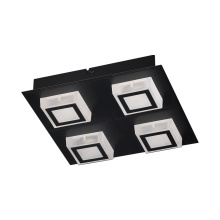 B2B Spec 99364A - 4 LT Integrated LED Ceiling/Wall Light w/ Black Finish & White Shades
