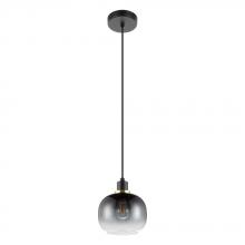 B2B Spec 99616A - 1 LT Pendant w/ Black Finish & Vaporized Black Glass Shade
