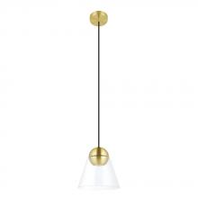 B2B Spec 99628A - 1 LT Mini Pendant Brushed Brass Finish With Clear Glass Shade 1-10W GU10 LED Bulb