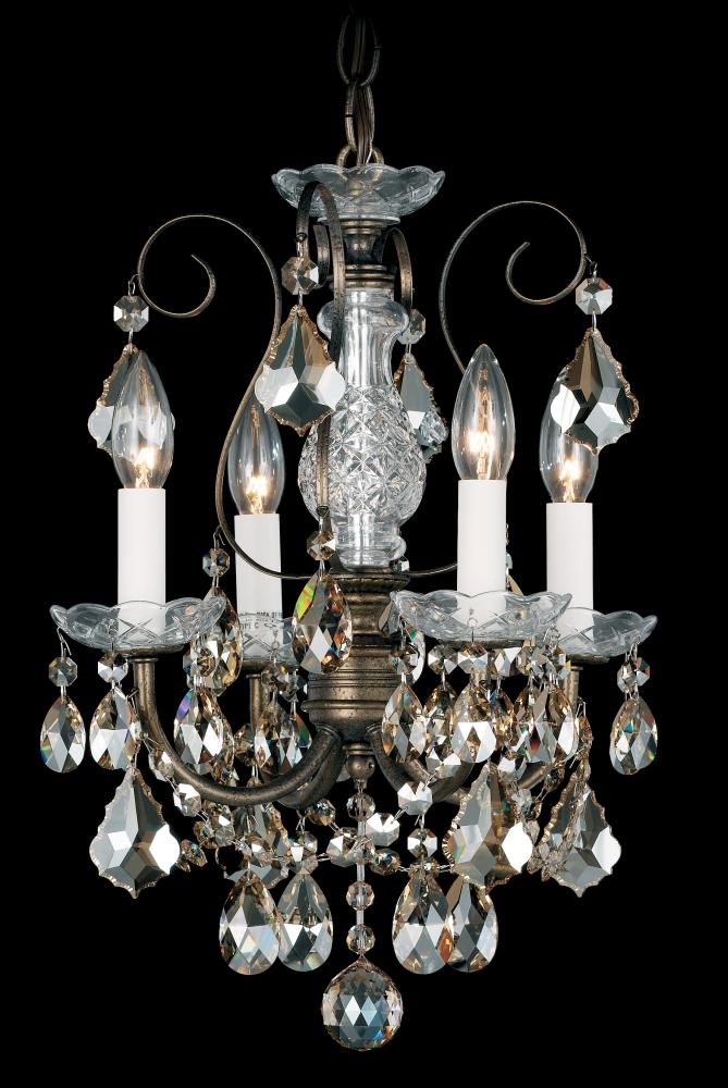 New Orleans 4 Light 120V Chandelier in Heirloom Bronze with Heritage Handcut Crystal